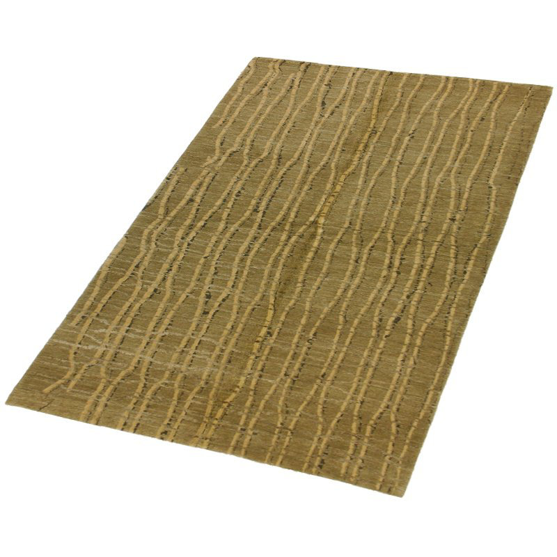Dragnet Wool Striped Area Rug in Beige/Green, Rectangle 8' x 10'