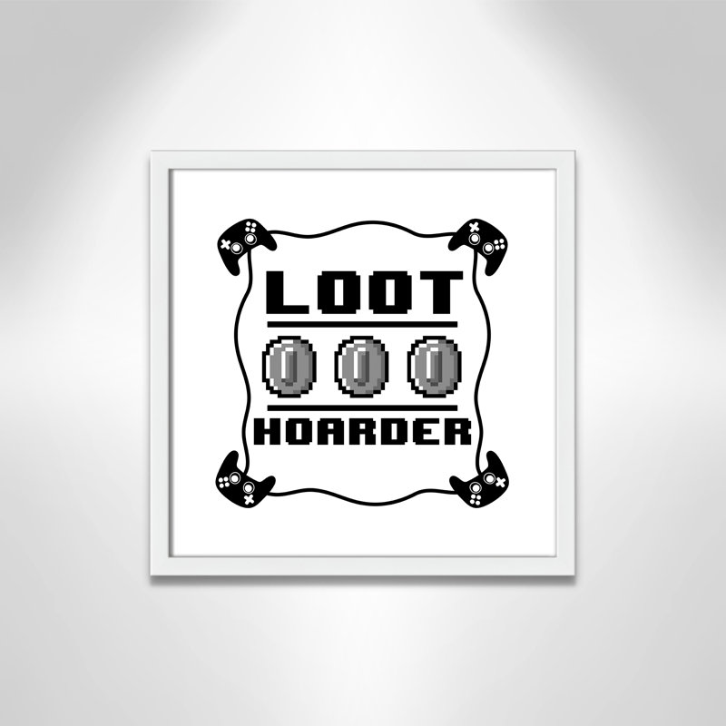 Impression sur papier Loot Hoarder Kids, H 17 po x l 17 po x P 1,19 po, Encadré de boîte blanc