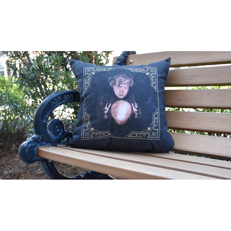 Coussin d'extérieur Witches Brew Square, 16 po x 1 po, Noir / Jaune