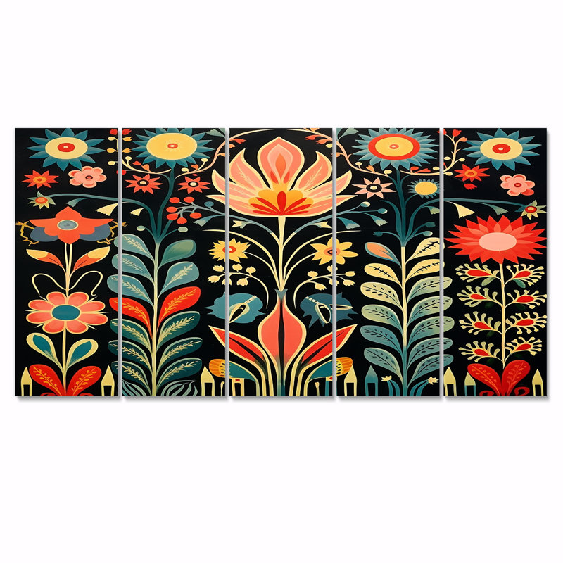 Ninon - ensemble de 5 fleurs sauvages, H 28 po x l 60 po