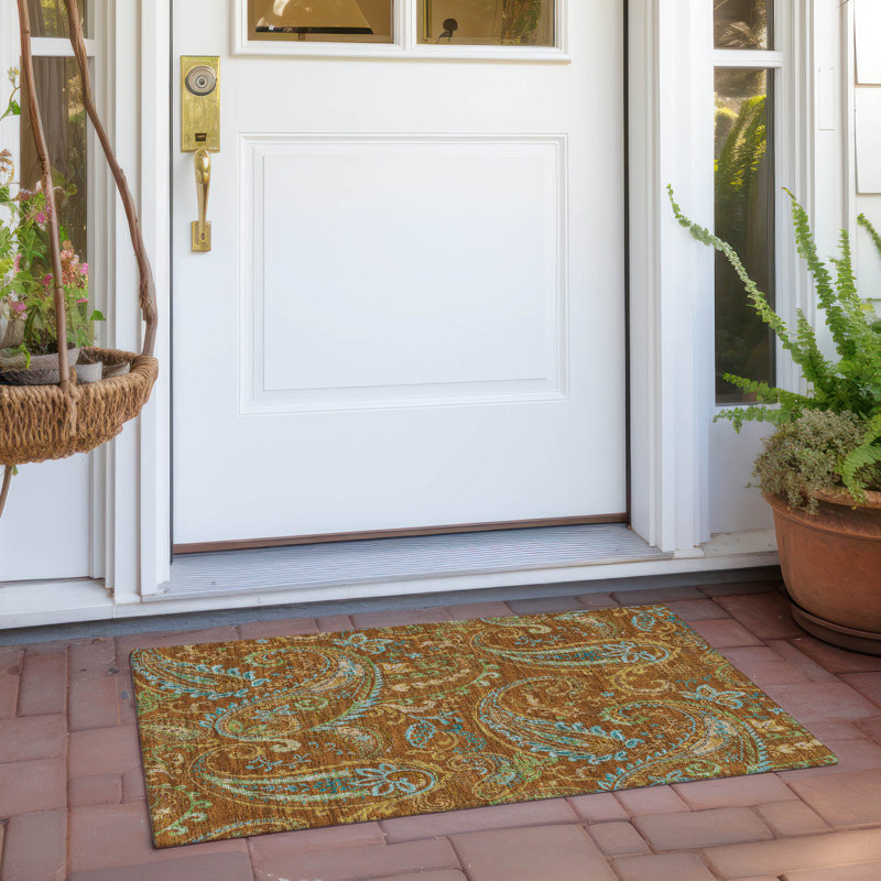 Tapis intérieur / extérieur Kinslee, Rectangle 1 pi 8 po x 2 pi 6 po