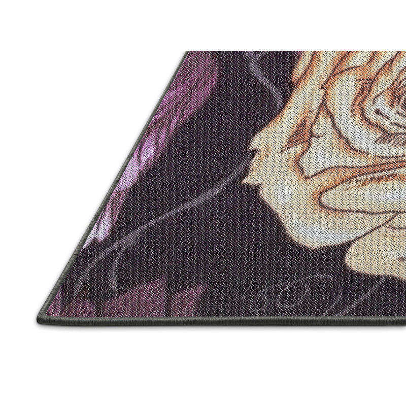 Tapis beige / mauve à motif Harwood, Rectangle 2 pi x 4 pi