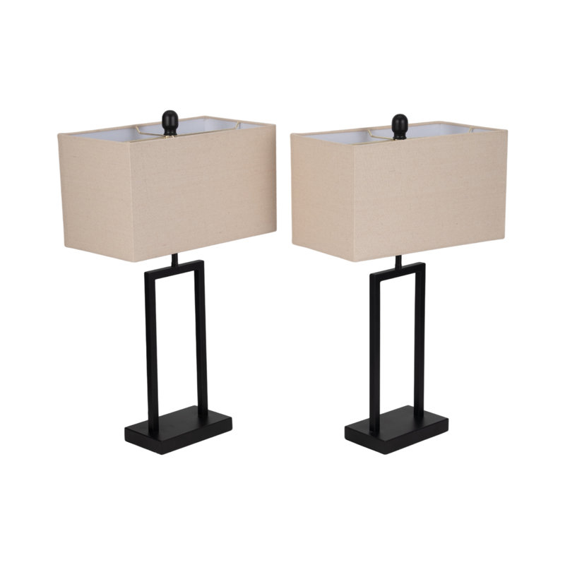 Latitude Run® Simplicity Table Lamp, Chic Minimalist Design, Rectangular Base, Perfect For Living Spaces