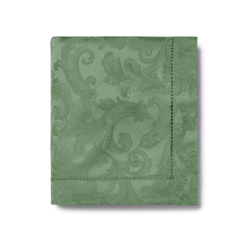 Acanthus Handmade Floral Tablecloth, 104" L x 104" W, Sage
