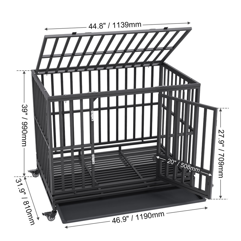 Digno Metal Pet Crate, 99.1cm H x 119.1cm W x 81cm D