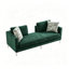 Chaise longue en chenille rembourrée avec 4 coussins, accoudoirs et dossier ouvert-774428177