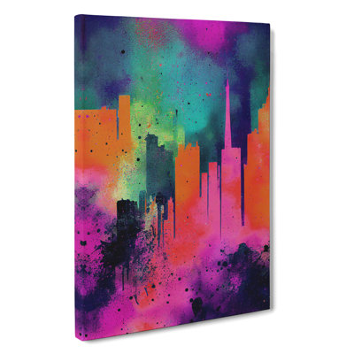 Splashed City Skyline No.1 Abstract - Wall Art