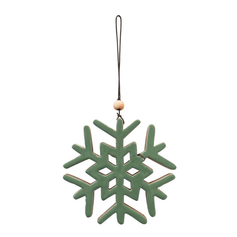 Enameled Snowflake Holiday Shaped Ornament 