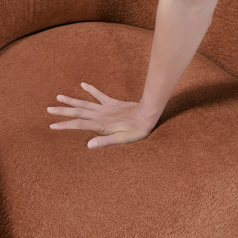 Fauteuil d'appoint pivotant en microfibre Luxury, Microfibre / microsuède rouille