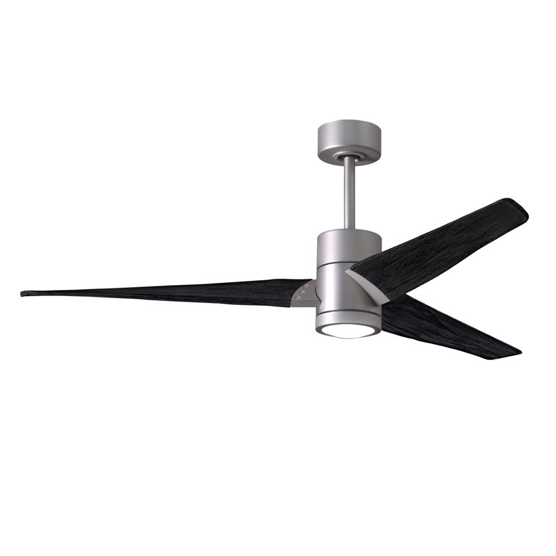 LED Downrod Ceiling Fan, Brushed Nickel, Barn Wood Tone, 60"