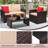 4-Piece All-Weather Wicker Patio Set – Rattan Sectional Sofa with Cushions and Glass Table-1093399117