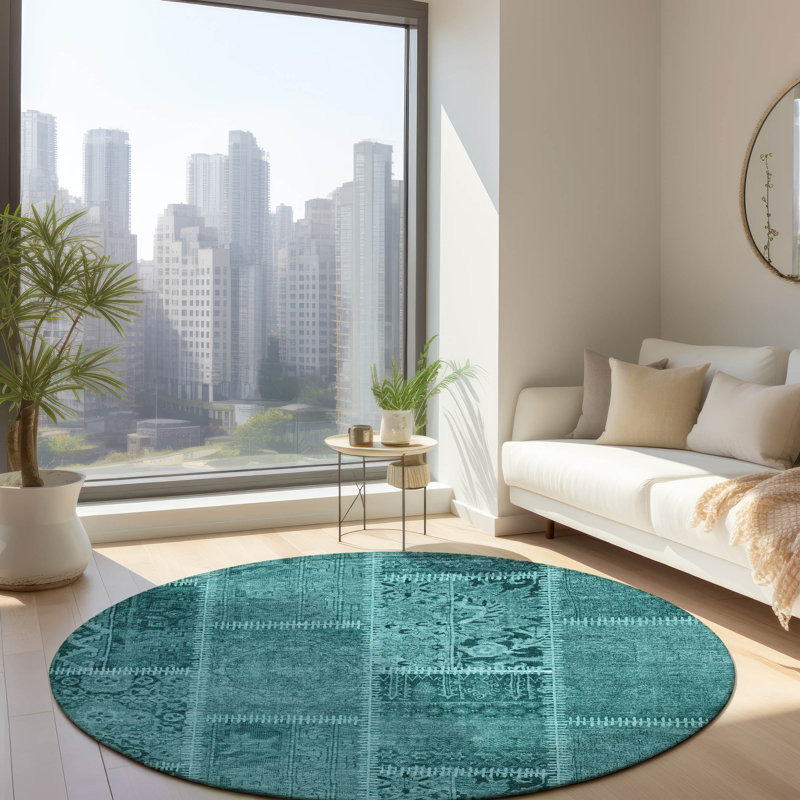 Patchwork Indoor / Outdoor Rug, Round 8'