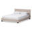 Gabby Beige Finish Modern Upholstered Platform Bed, 33.46'' H X 57.09'' W X 80.51'' L-1489443171-1489443181