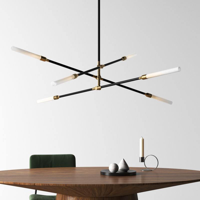 Emory 12-Light Chandelier, Black Aged Brass, 35"H x 36"W x 36"D