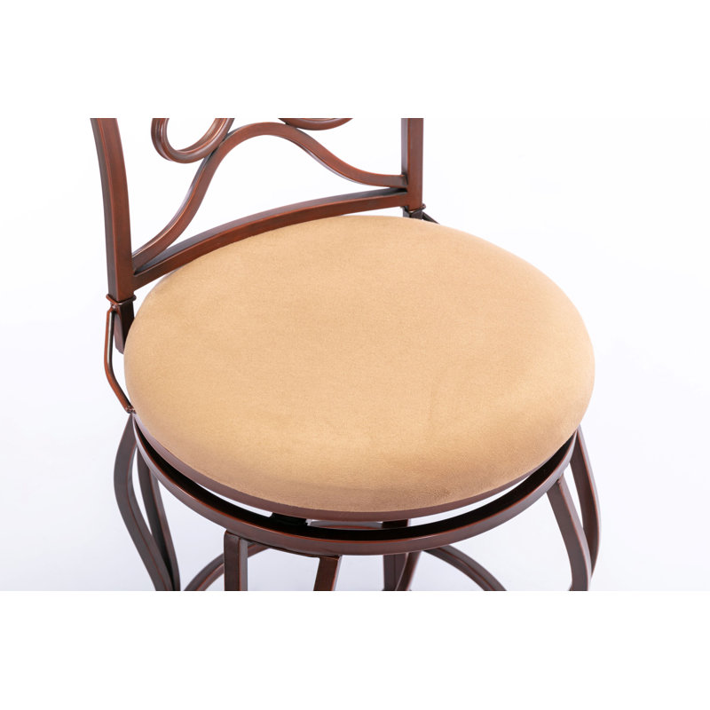 Camire Swivel Upholstered Counter Stool with Metal Frame, Counter Stool (24" Seat Height)