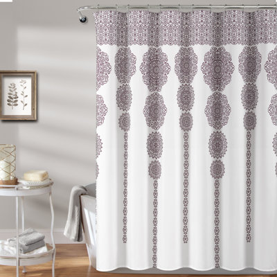 Stripe Medallion Geometric Single Shower Curtain