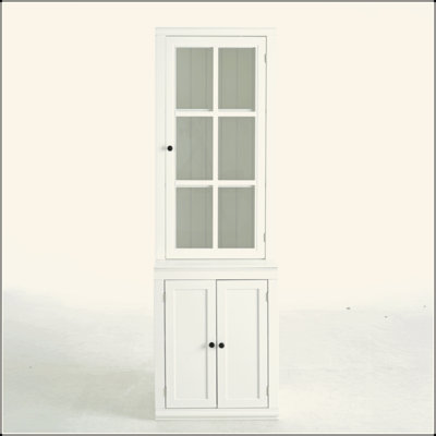 Vitrine haute de 75,25 po avec porte simple en verre trempé, bahut avec porte à double action à gauche et à droite pour le salon, la cuisine, la maison, le studio ou l'espace de travail