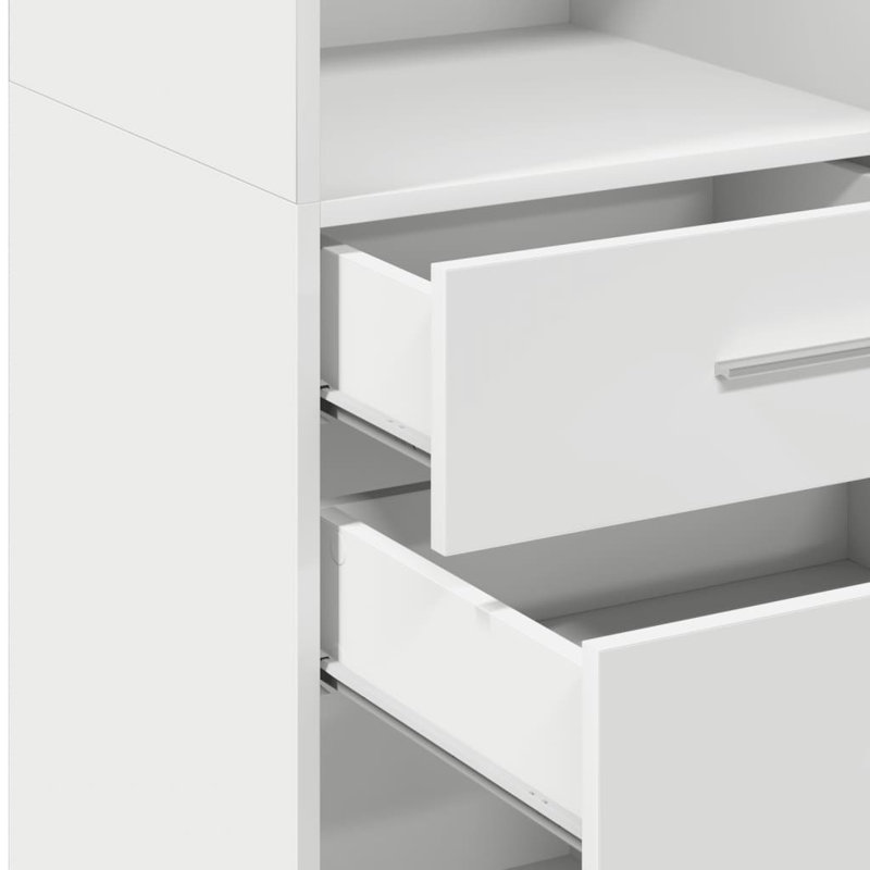 Borough Wharf Highboard Engineered Wood, White, 48.8" H x 15.7" W x 16.7" D