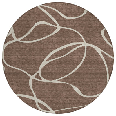 Mirelle Brown Washable Indoor-Outdoor Rug - 