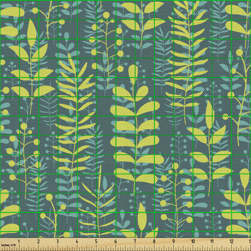 Charhonda Waking Nature with Abstract Branches and Leaves Multi-Purpose Fabric
