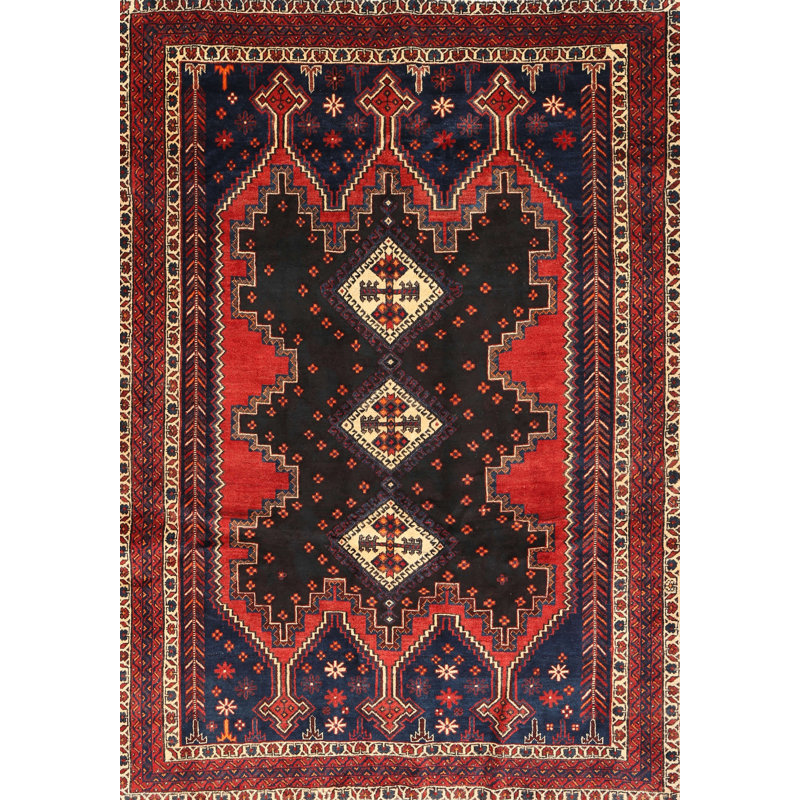 Tapis traditionnel rouge / brun, Rectangle 7 pi x 10 pi
