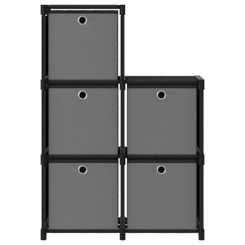 Horance 103cm W Metal Shelving Unit, Black