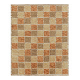 Scandinavian Hand Knotted Wool Geometric Area Rug