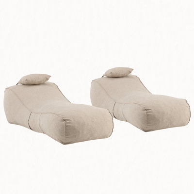 Lemoore Outdoor Bean Bag Lounge Chair, Set of 2