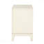 Table de chevet blanche antique 1pc, style transitionnel avec design cannelé et poignées chromées