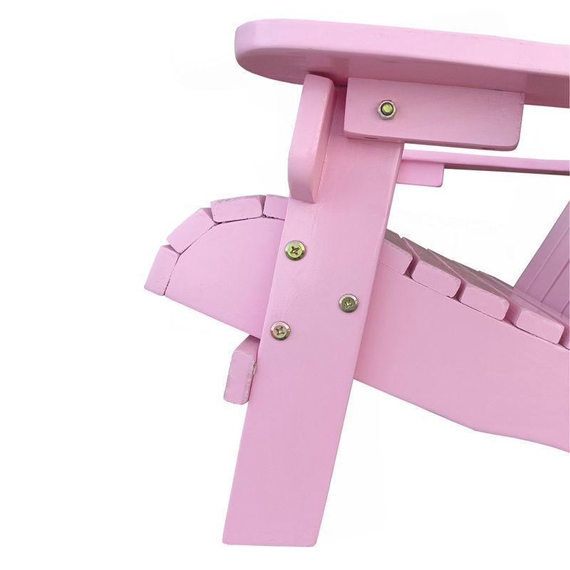 Chaise Adirondack d'extérieur ou d'intérieur en bois pour enfants, Rose