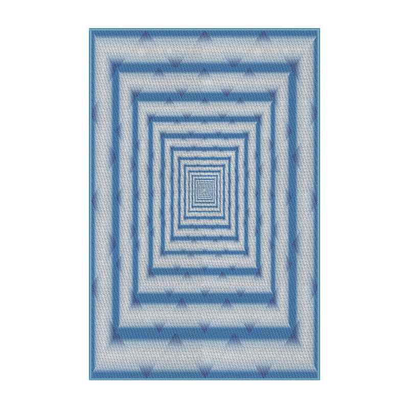 Tapis bleu tissé à la machine, Rectangle 3 pi x 5 pi