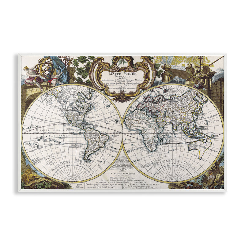 Carte du monde d'inspiration classique, estampe numérique par Chris Donovan, H 16 po x l 24 po