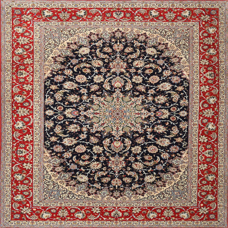 Tapis rouge/beige/noir traditionnel Eukleides, Rectangle 2 pi x 5 pi