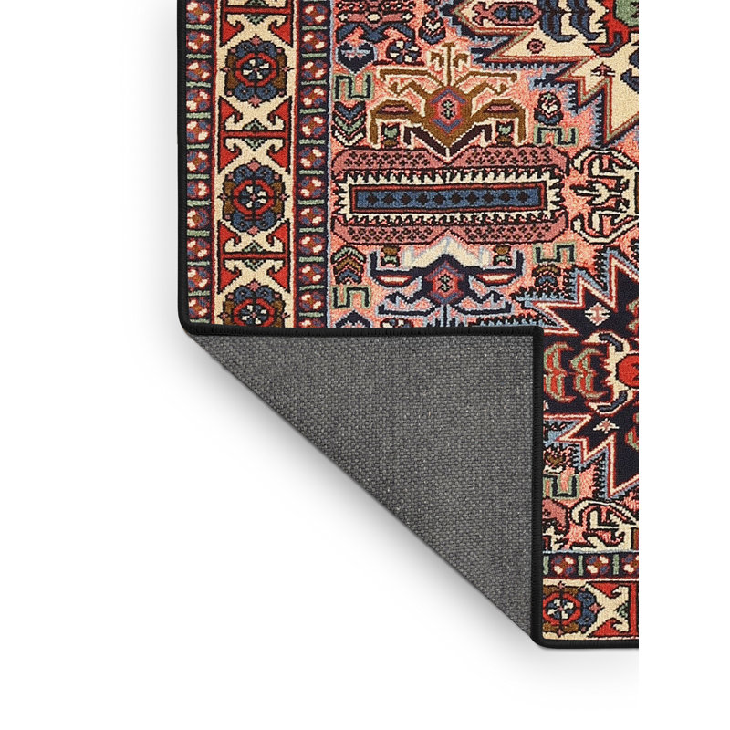 Tapis oriental rouge / bleu / beige, Rectangle 2 pi x 5 pi