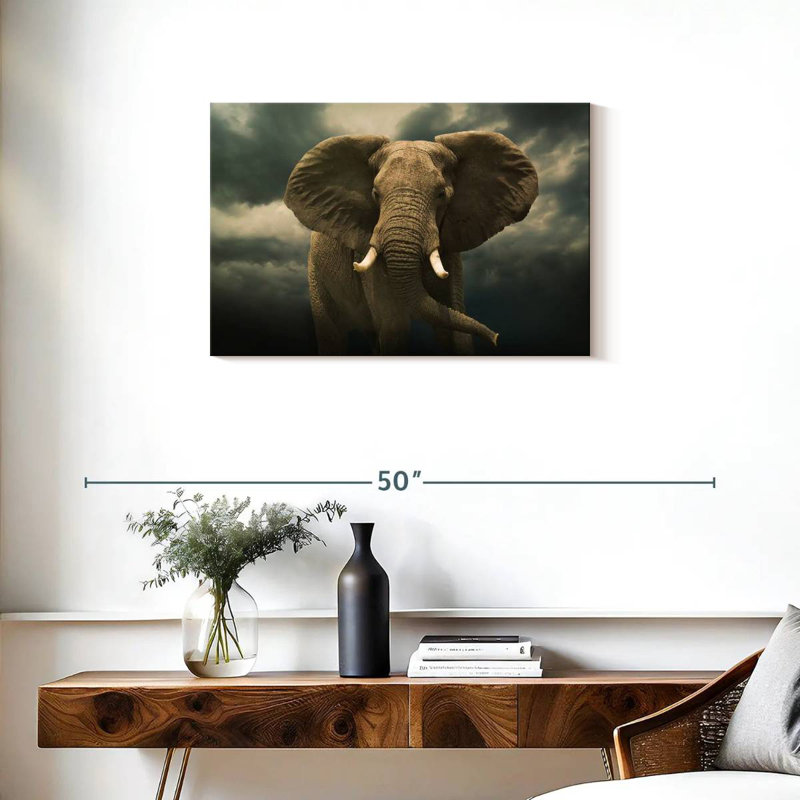 Brampt Male Elephant, 20" H x 30" W