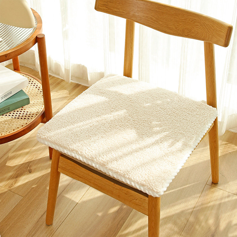 Seat Cushion Chair Cushions Thicken Soft Student Seat Pad Winter Warm Office Chair Sit Mat Non-Slip Stool Cushions, Beige