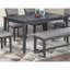 Mobilier de salle à manger gris 6 pièces ensemble table à manger 4 chaises d'appoint A
