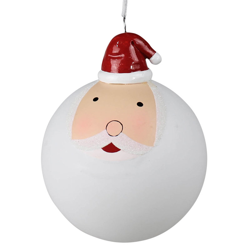 Ornement boule de Noël tête de père Noël
