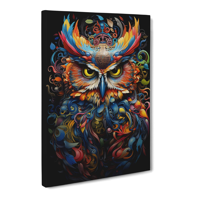 Owl Neo-Plasticism No.2 - Wrapped Canvas, 60cm H x 40cm W x 3cm D