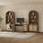 59.05''W Boho Rattan Desk with Spacious Workspace and Hidden Storage-1122460108