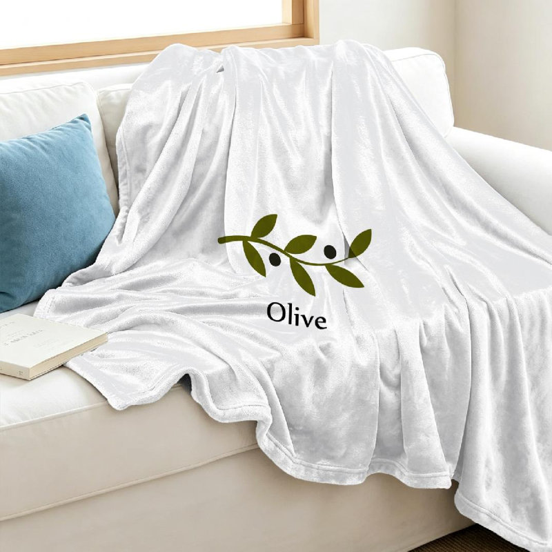 Jeté en flanelle transparente molletonné, imprimé olive, Jeté 40 po x 50 po