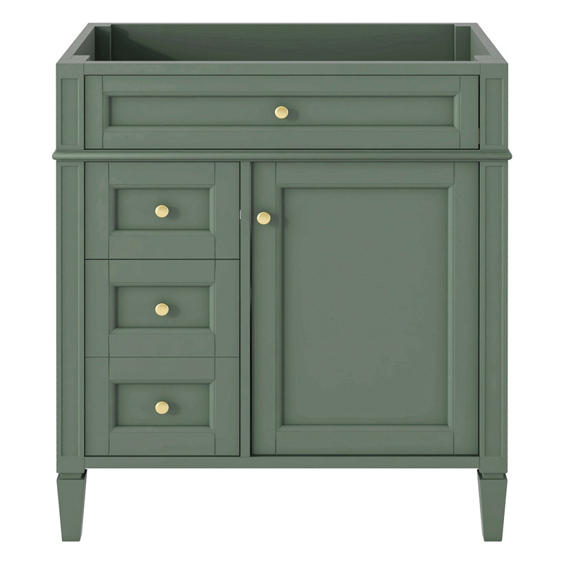 Meuble-lavabo de salle de bain de 30 po sans lavabo supérieur, armoire de rangement moderne avec 2 tiroirs et un tiroir rabattable (BASSIN INCLUS)
