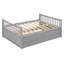 Lit de jour pleine grandeur avec lit gigogne simple et tiroirs, pleine grandeur, gris-1782352929