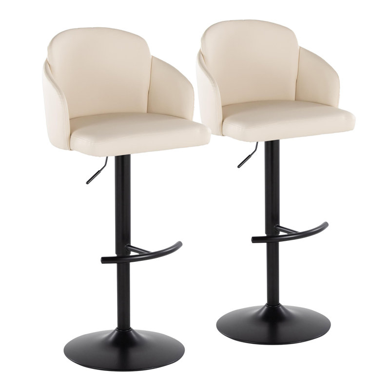 Dahlia Adjustable Barstool - Set Of 2, Black