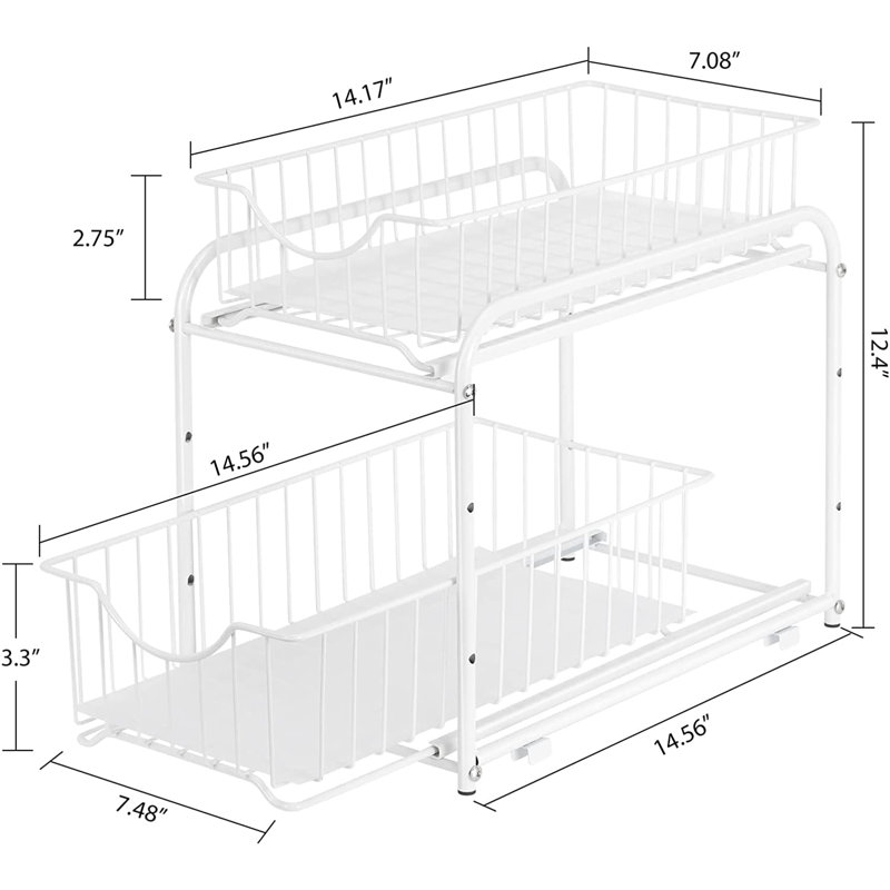 Fritze Cabinet Shelving Rack, White