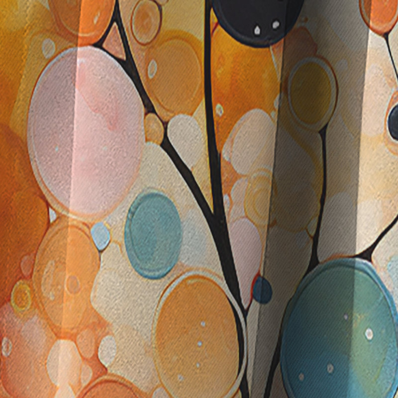 Carmelita - Rideau Mid-Century - Rideau occultant abstrait - 1 panneau, L 52 po x L 63 po
