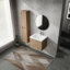 Meuble-lavabo mural avec lavabo et armoire latérale-845134758