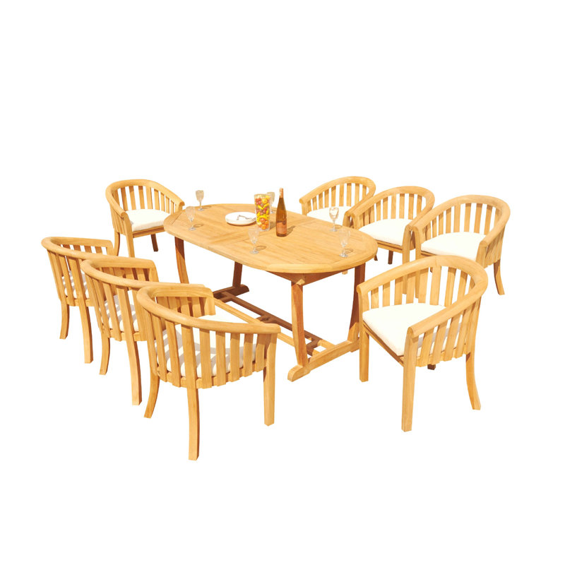 Lenong Outdoor 7 - Piece Teak Dining Set, 8