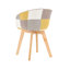 Fauteuil demi-tonneau l 15,74 po Kostiantyn avec siège patchwork, chaise de salle à manger pour la salle à manger-86882357
