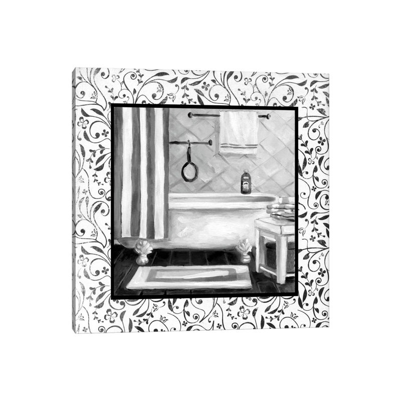 Black And White Bath I by Carol Robinson - Wrapped Canvas Print, 30.48 cm H x 30.48 cm W